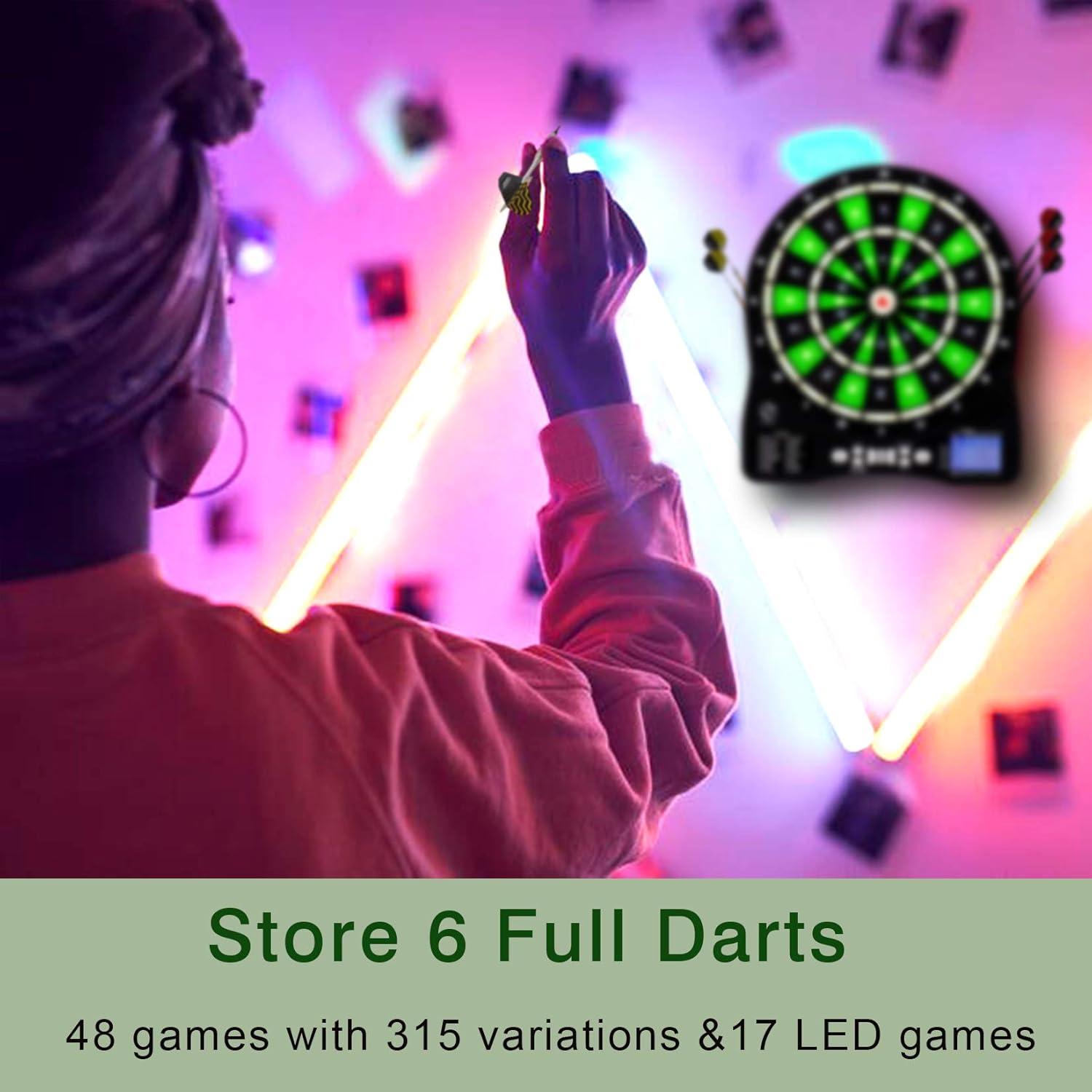 13-Inch Illuminated Electronic Dart Board with LED Segments