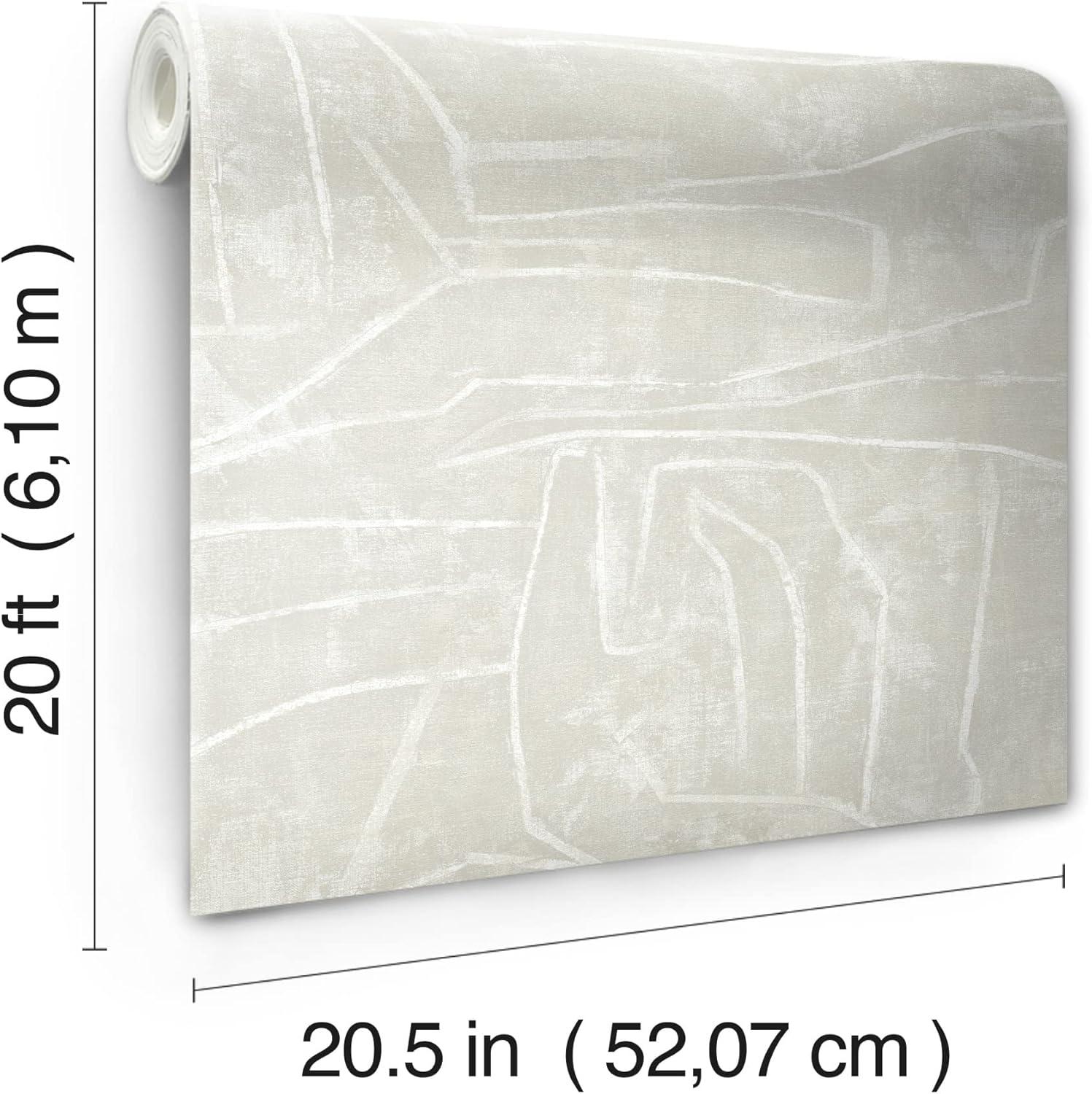 Beige Abstract Vinyl Peel and Stick Wallpaper Roll