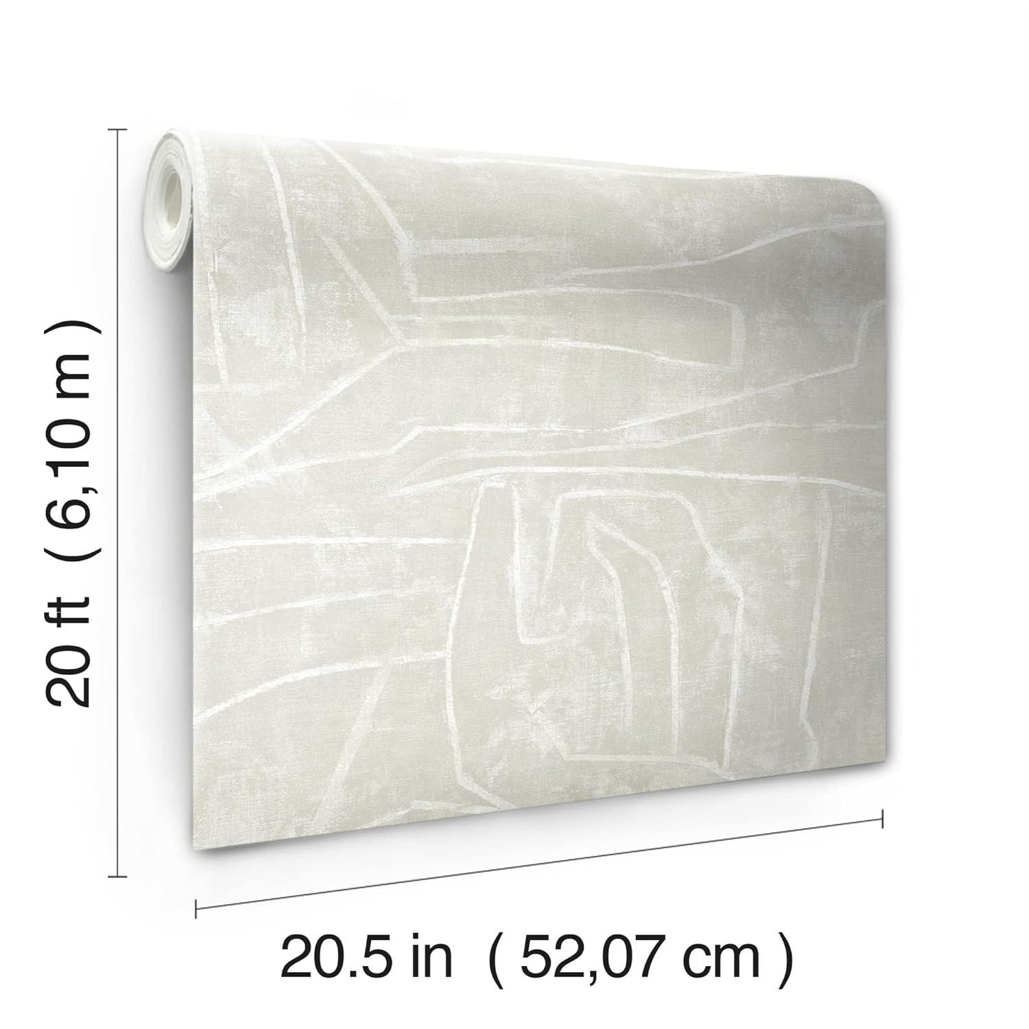 Beige Abstract Vinyl Peel and Stick Wallpaper Roll