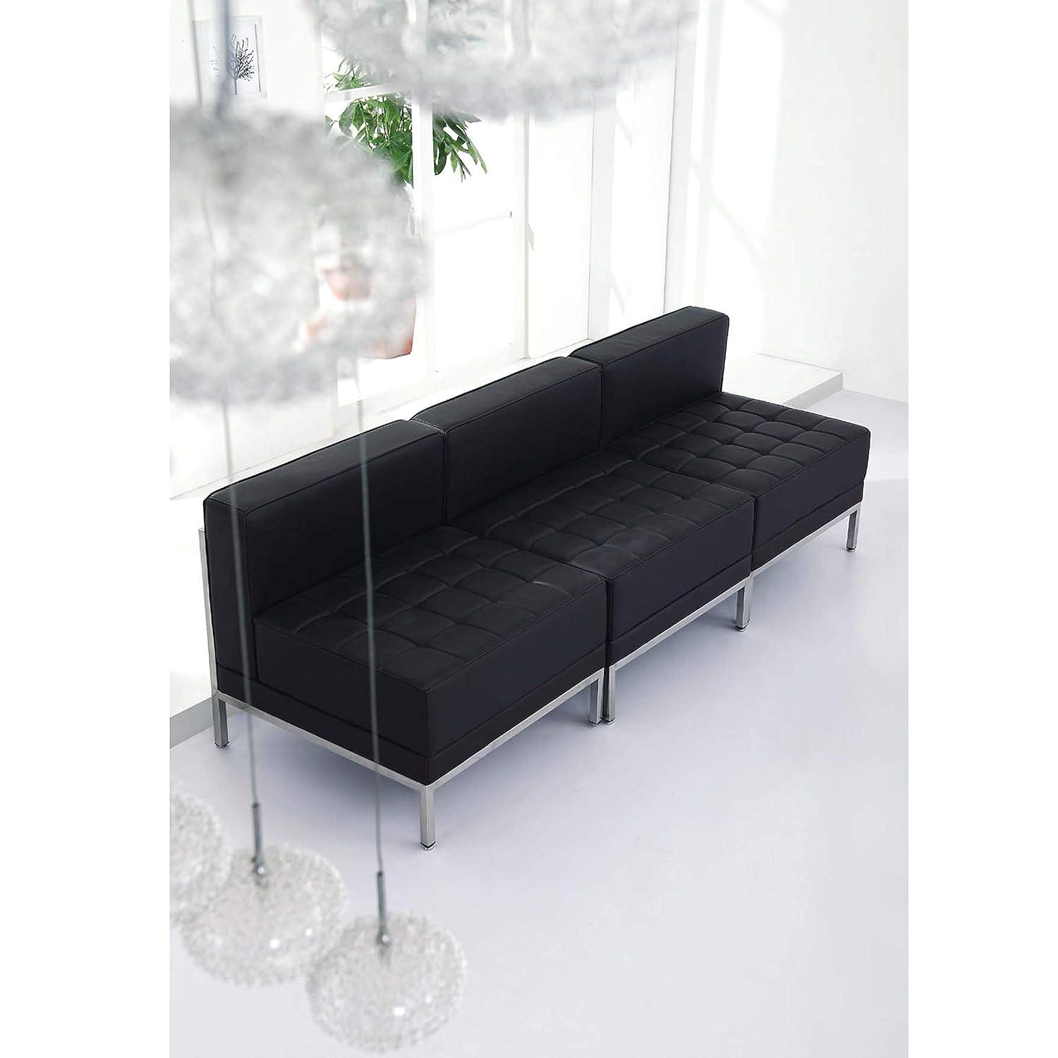 Flash Furniture HERCULES Imagination Series Contemporary Black LeatherSoft Chair with Encasing Frame