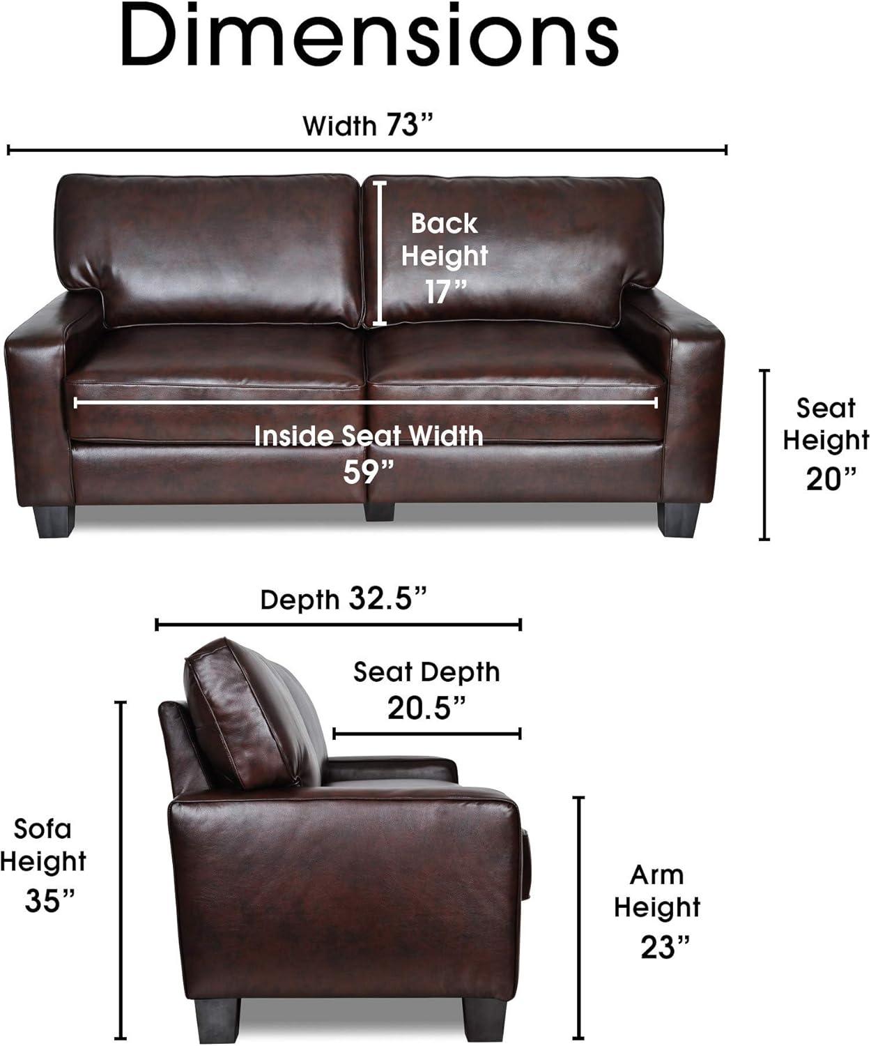 Serta Palisades Upholstered Tool-Free Assembly Square Arm 73" Sofa