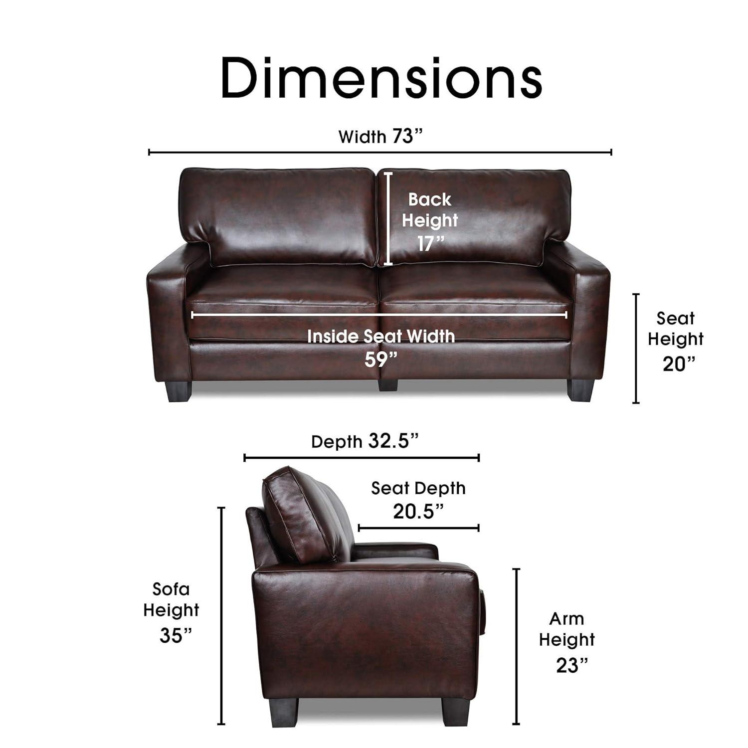 Serta Palisades Upholstered Tool-Free Assembly Square Arm 73" Sofa