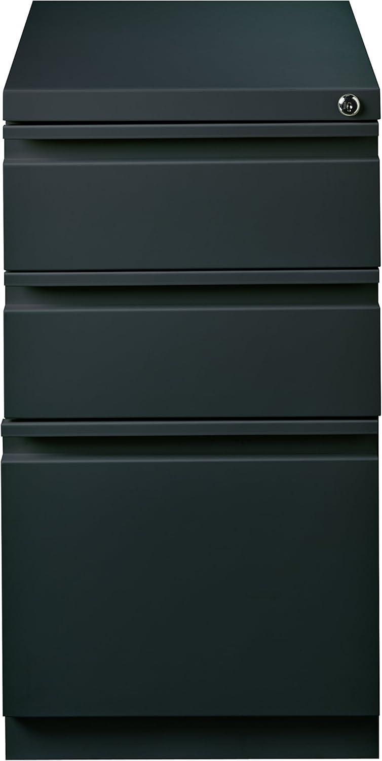 Hirsh 20" Deep Mobile Pedestal File Cabinet 3 Drawer Box-Box-File, Letter Width, Charcoal