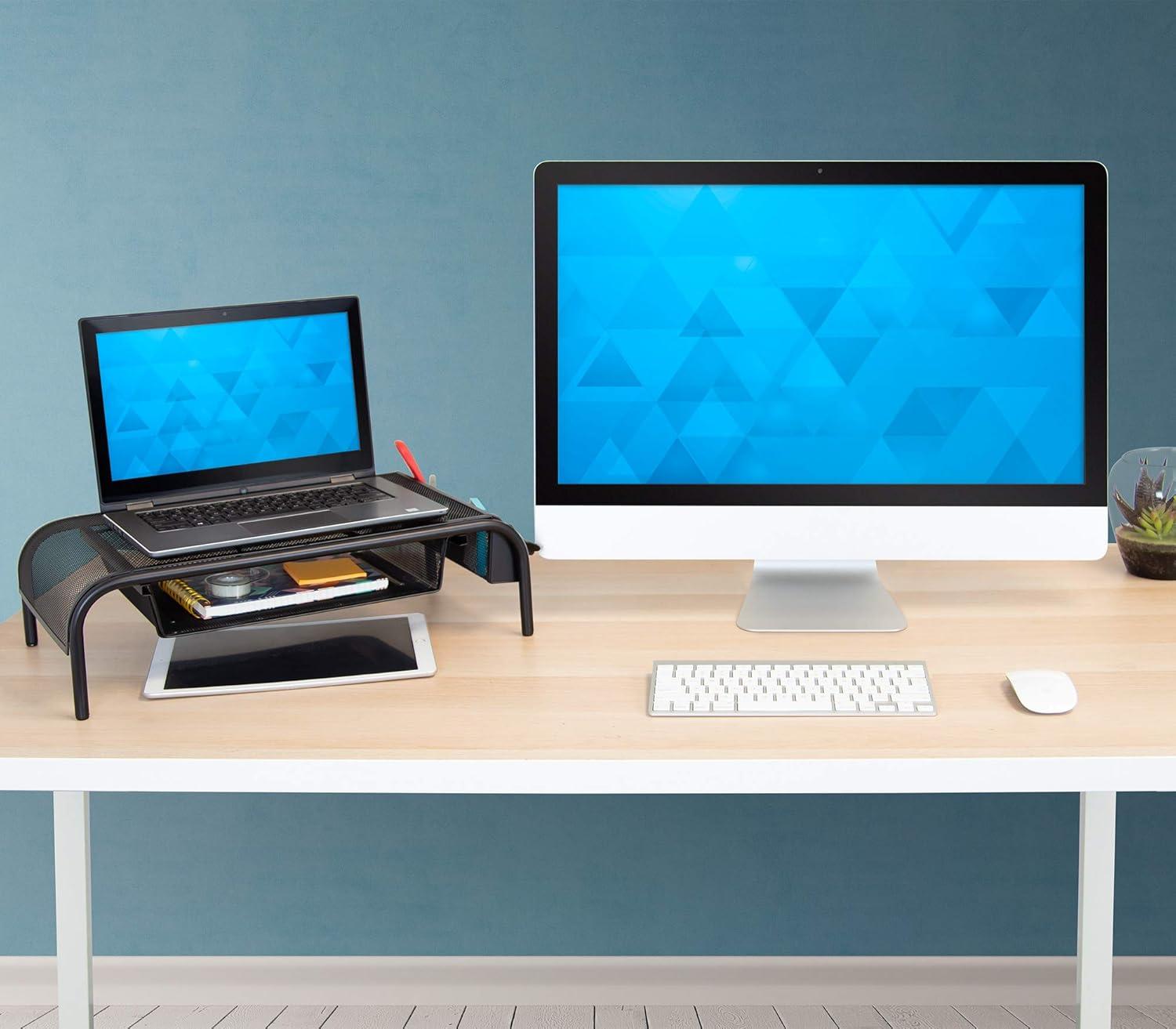 Mount-it Mount-It! Metal Mesh Computer Monitor Stand and Riser with Pullout Drawer