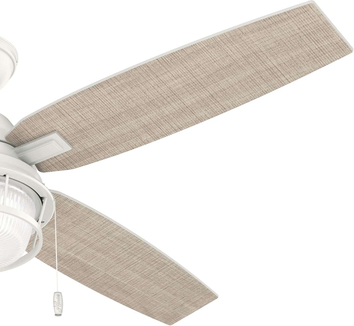 Dempsey Low Profile 44" 4 - Blade Indoor Flush Mount Small Room Ceiling Fan with Lights and Remote