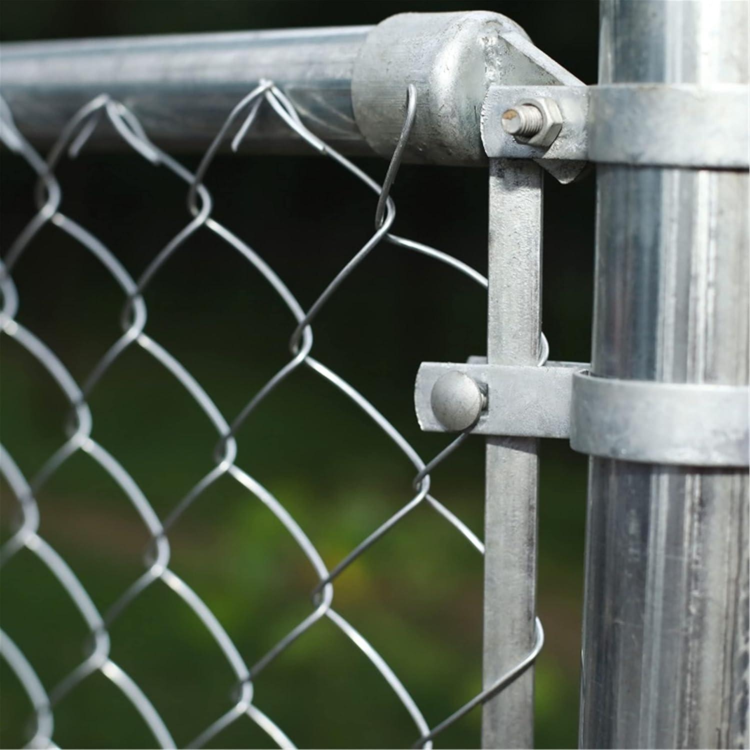 ALEKO KITCLF115G4X50 Galvanized Steel 4 x 50 feet Complete Kit Chain Link Fence 11.5 AWG Silver