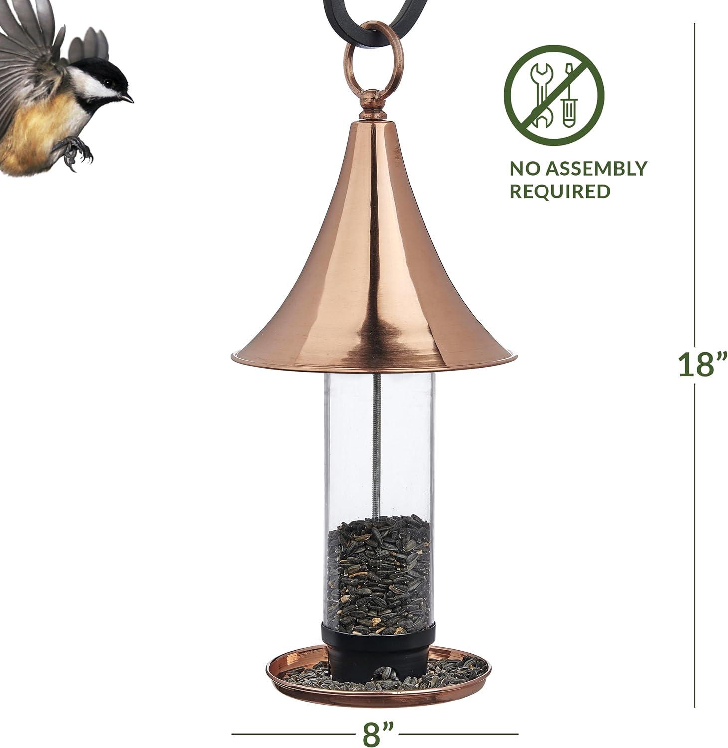 Castle-Inspired Polished Copper and Plexiglass Bird Feeder