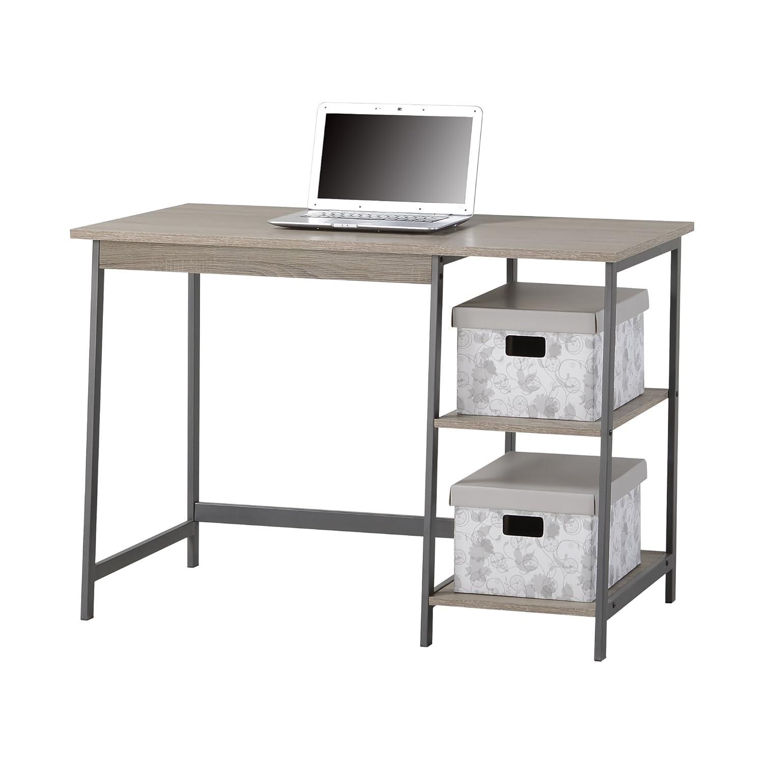 Signature Design by Ashley Soho Home Office Desk with 4 Shelf Bookcase, Light Brown