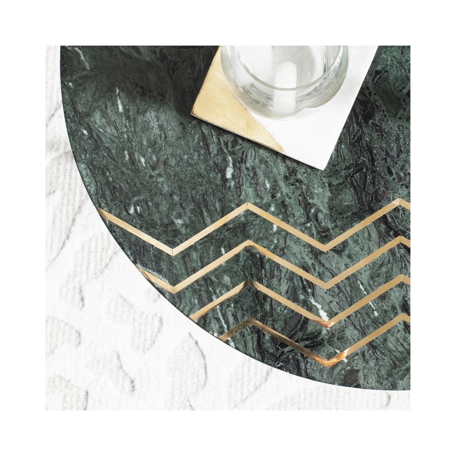Safavieh  Coletta Marble Accent Table - Dark Green - 18" x 18" x 23"