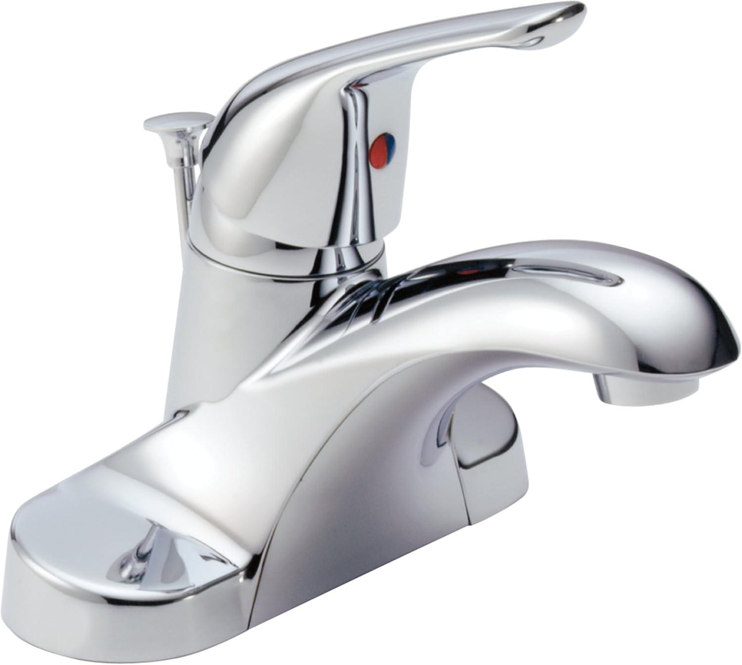 Foundations Centerset Bathroom Faucet with Drain Assembly, Single handle Bathroom Sink Faucet