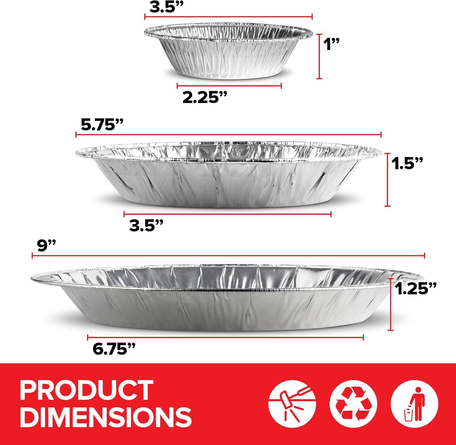 Mini Round Disposable Aluminum Foil Pie Pans Set