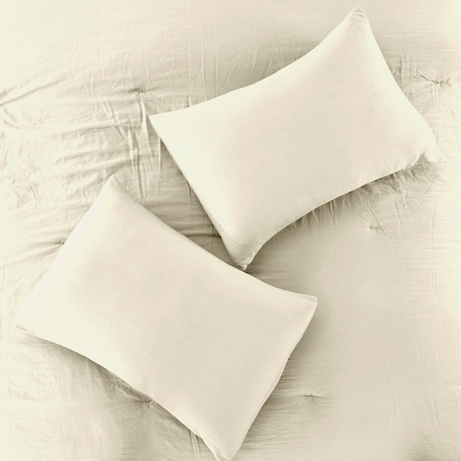 Modern Threads 4-Piece Garment-Washed Comforter Set Beck Coconut King