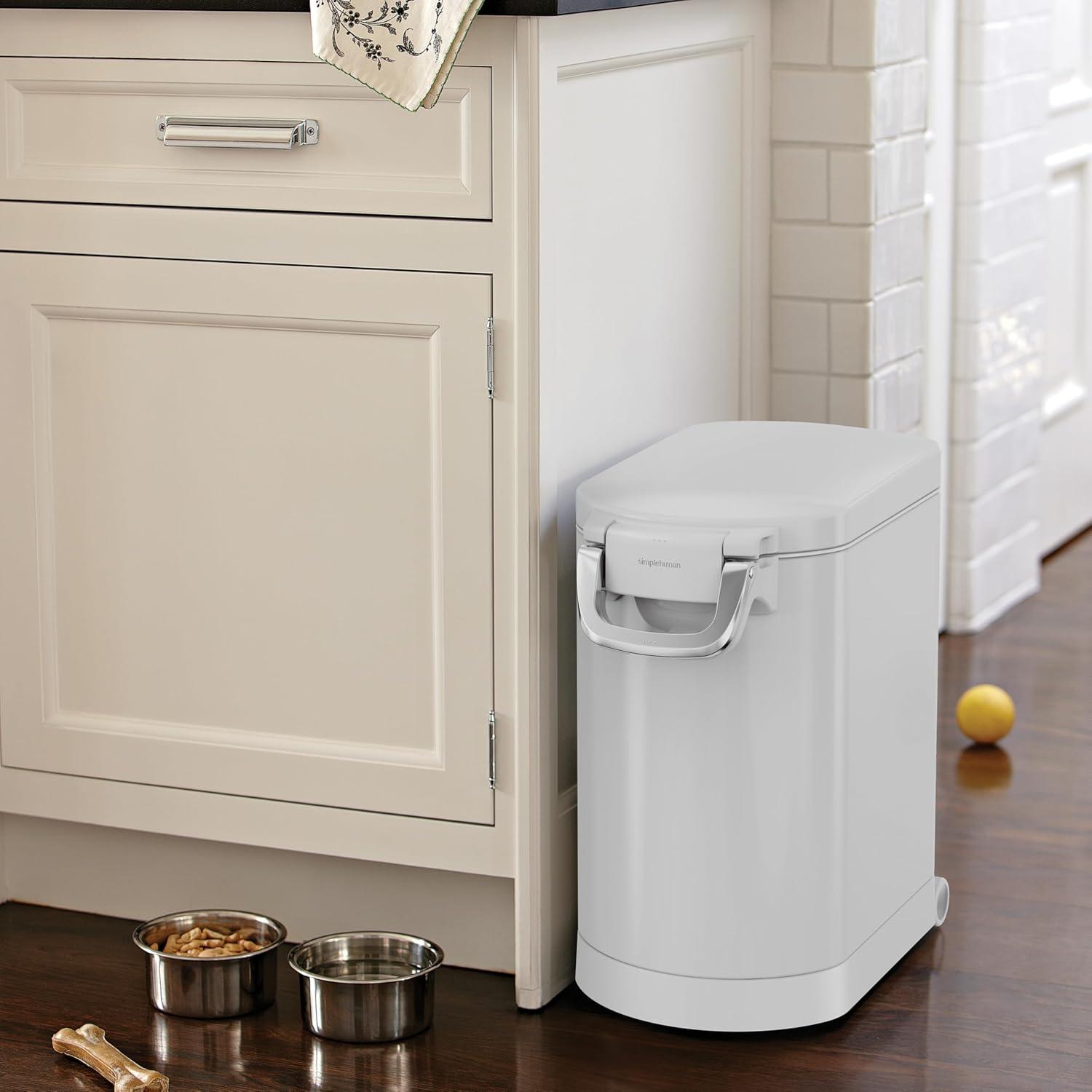 simplehuman Pet Food Storage Container Stainless Steel for Dog Food, Cat Food, and Bird Feed