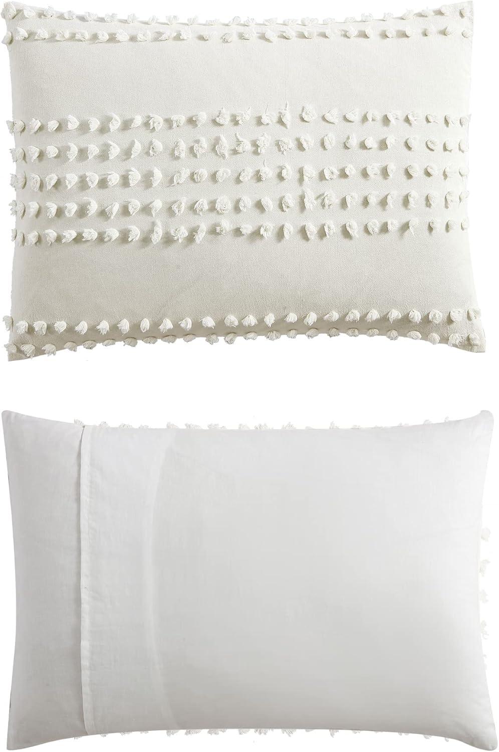 Rukai 100% Cotton Diamond Clip Jacquard 3D Fringe Texture 5-Piece Comforter Set