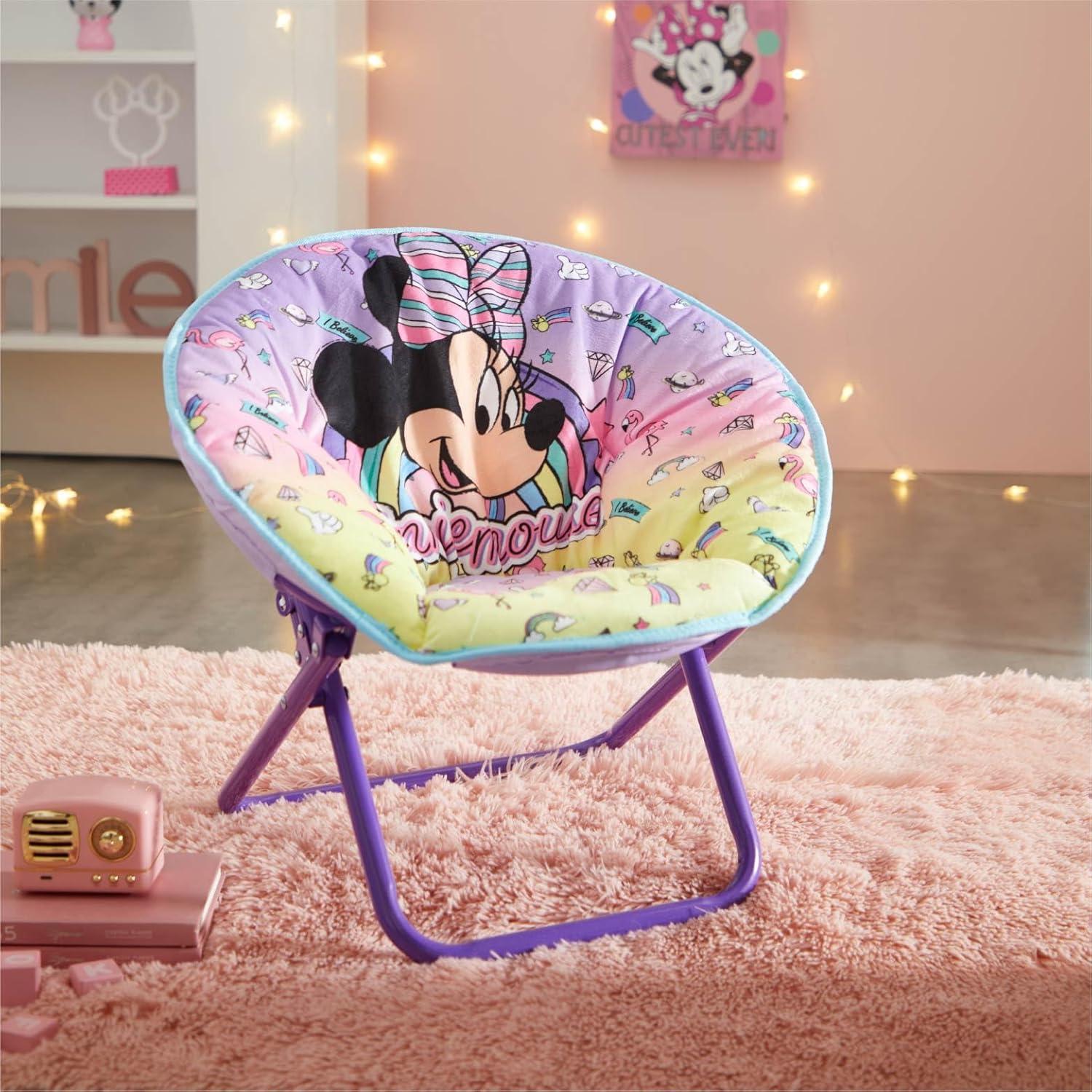 Disney Minnie Mouse 19" Toddler Saucer Chair, Pink (Set of 1)