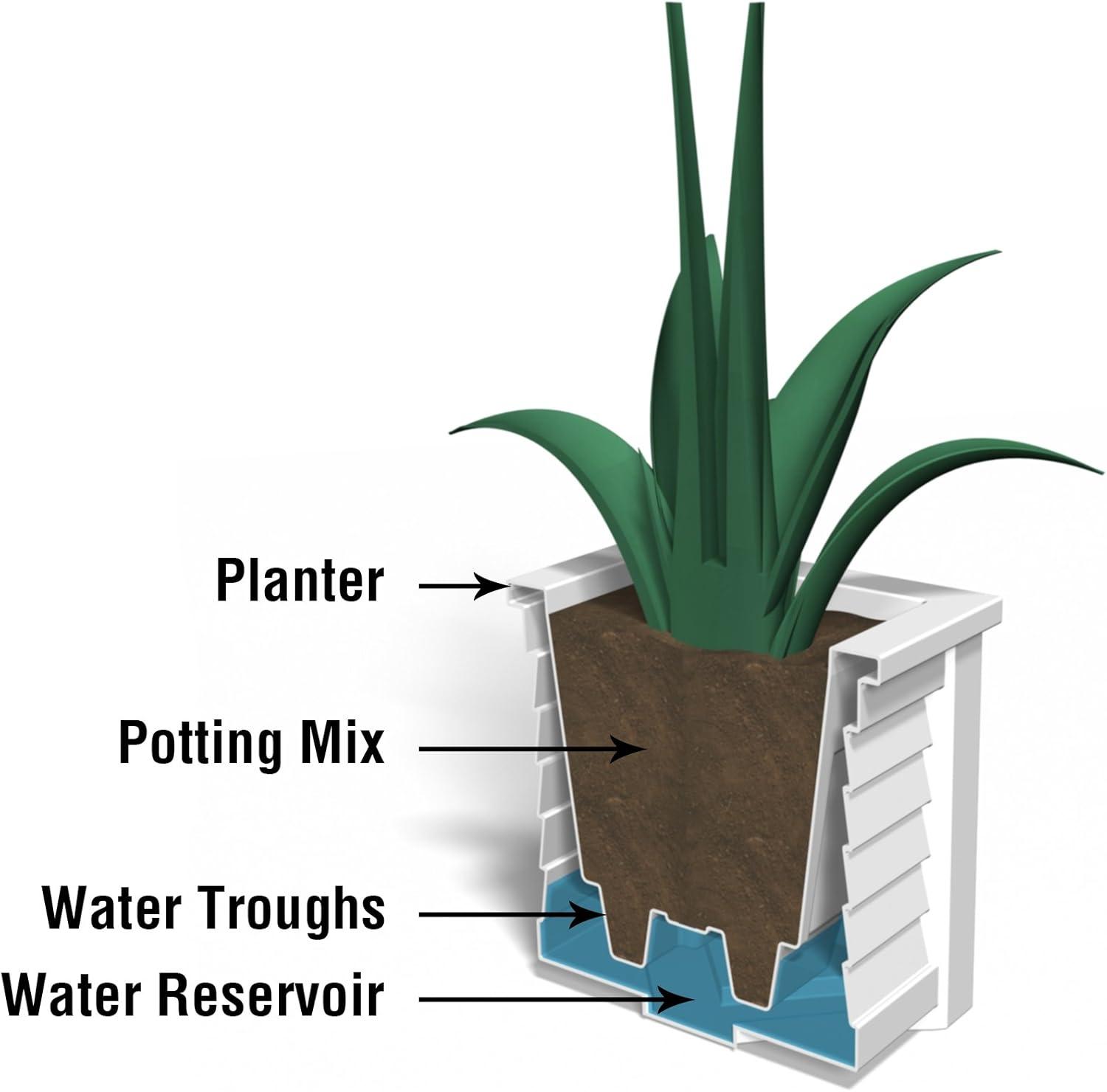 Mayne Inc. Lakeland Square Resin Planter with Water Reservoir