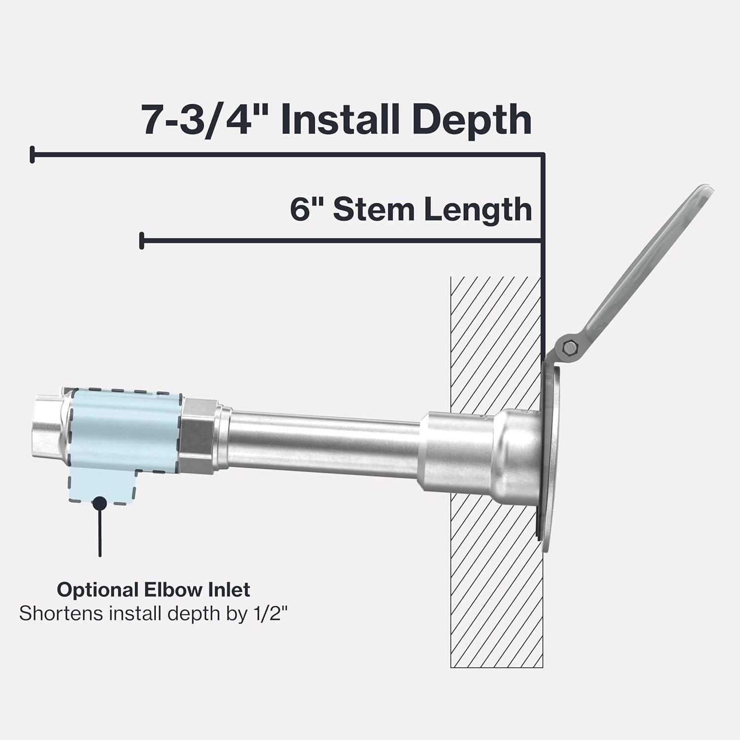 1/2 in. NPT inlet and 3/4 in. Hose Connector x 6 in. L House Hydrant V1+ Modern Outdoor Wall Faucet