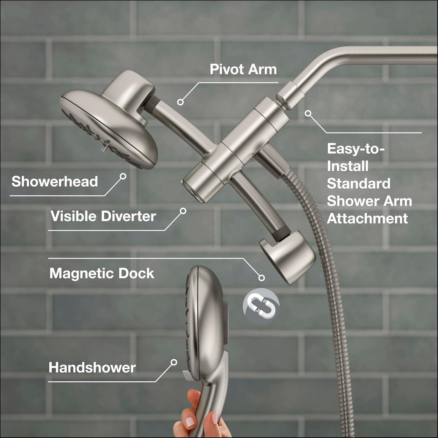 Kohler 1.75 GPM Bellerose 2-in-1 multifunction showerhead, Polished Chrome