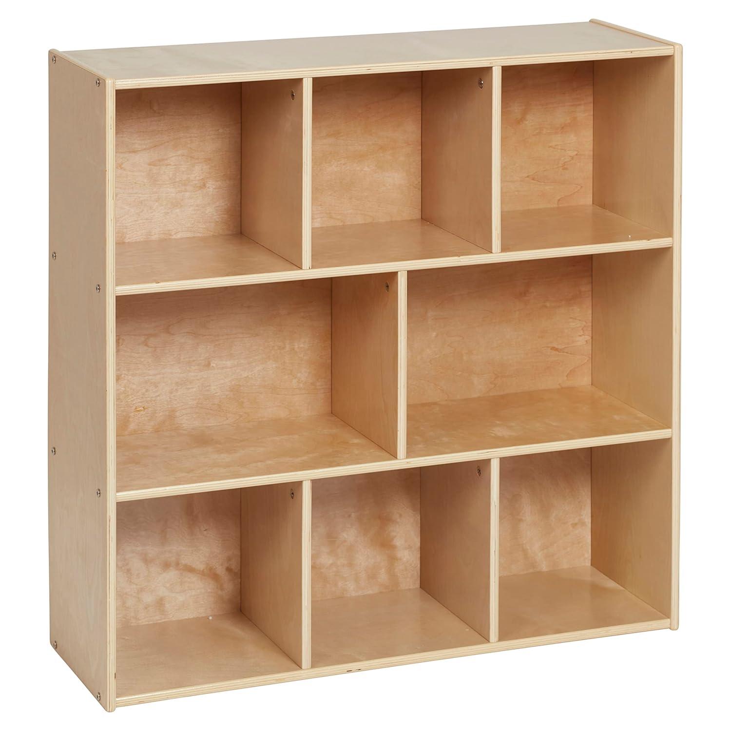 ECR4Kids Streamline 8-Compartment Storage Cabinet, 36in, Natural