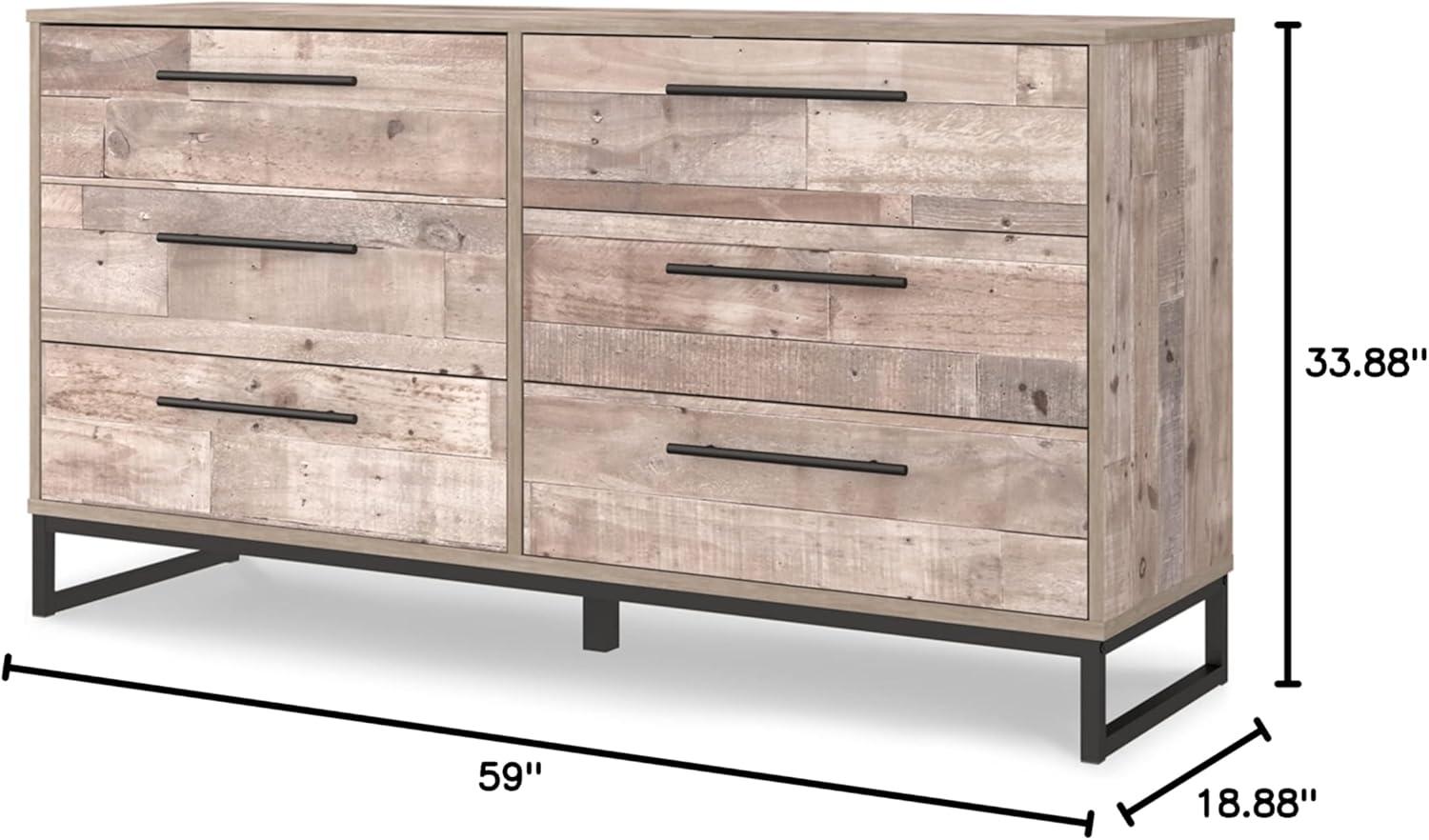 Signature Design by Ashley Casual Neilsville 6 Drawer Dresser, Whitewash