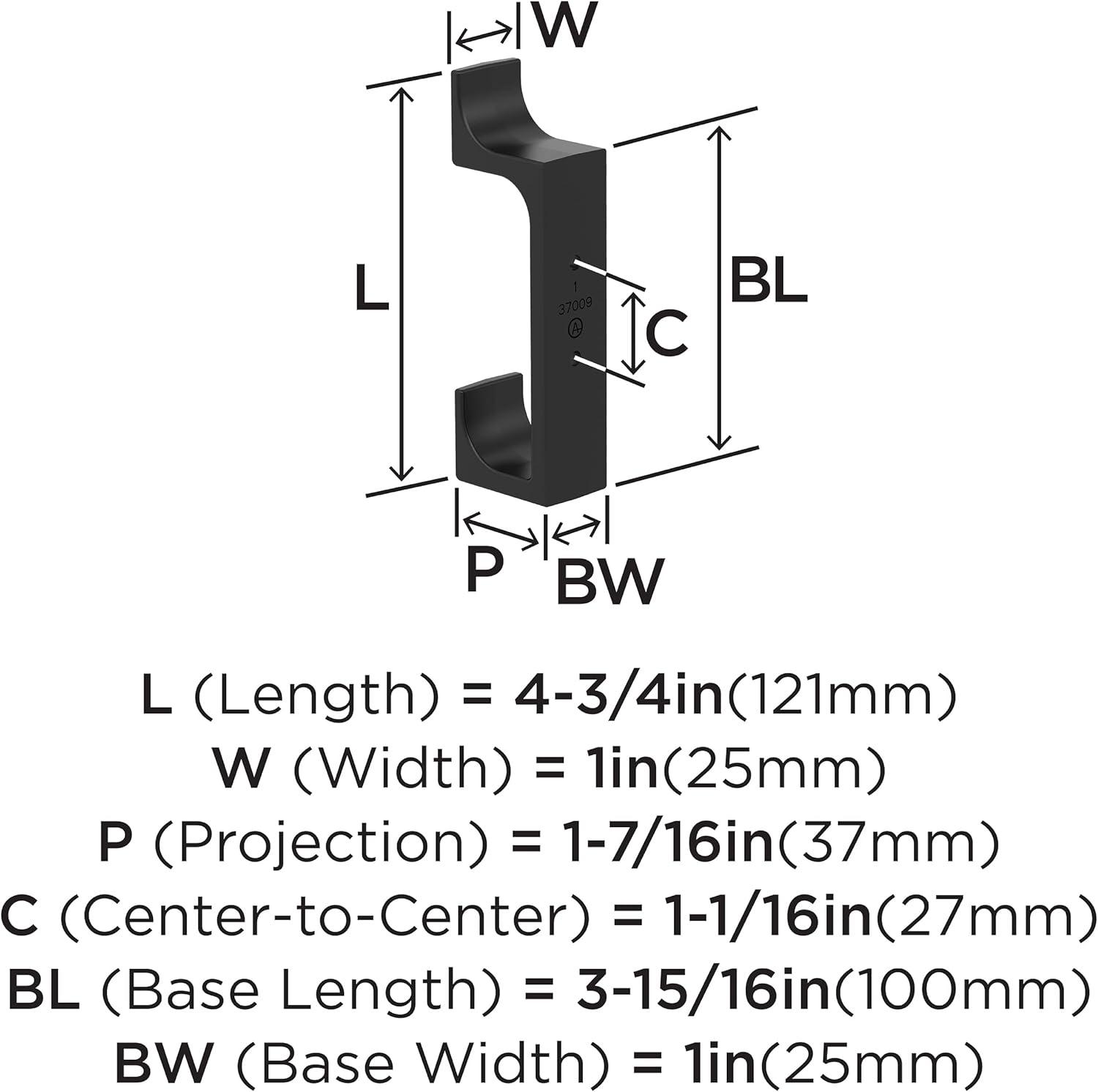 Amerock Bray Contemporary Double Prong Decorative Wall Hook