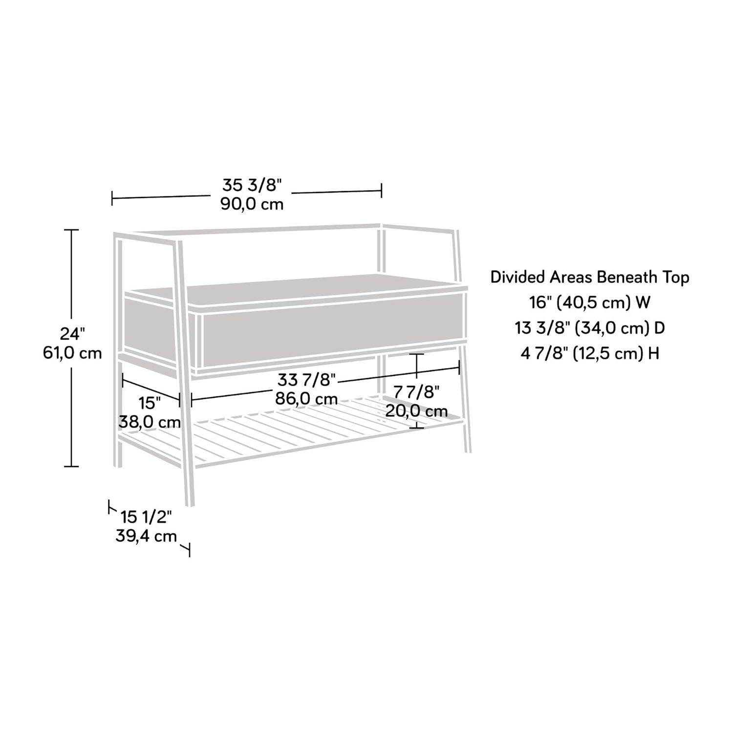 Sauder North Avenue Storage Bench, Smoked Oak finish