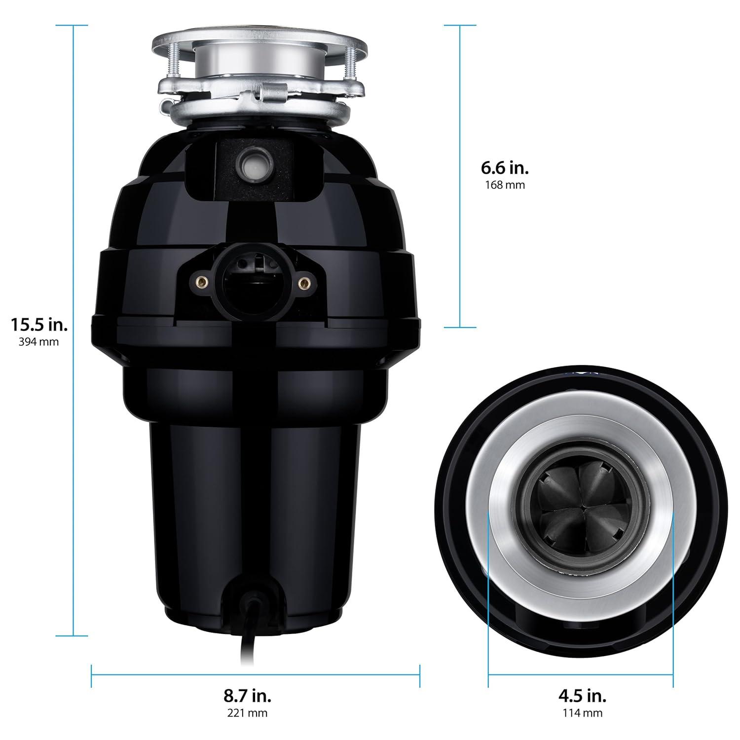 Waste Maid 1-1/4 HP Premium Garbage Disposal, Continuous Feed Disposer, Includes Attached Power Cord 10-US-WM-658-3B