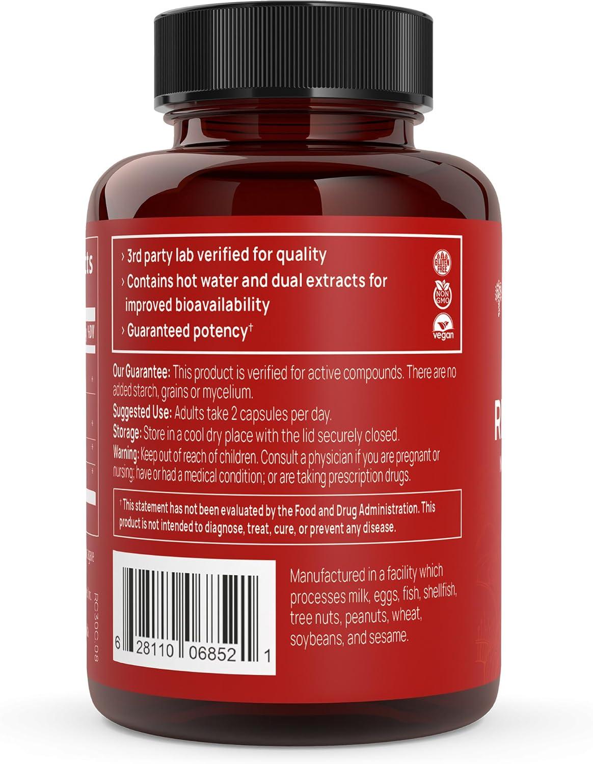 Real Mushrooms RealClarity, Mushrooms + Herbs, 60 Capsules