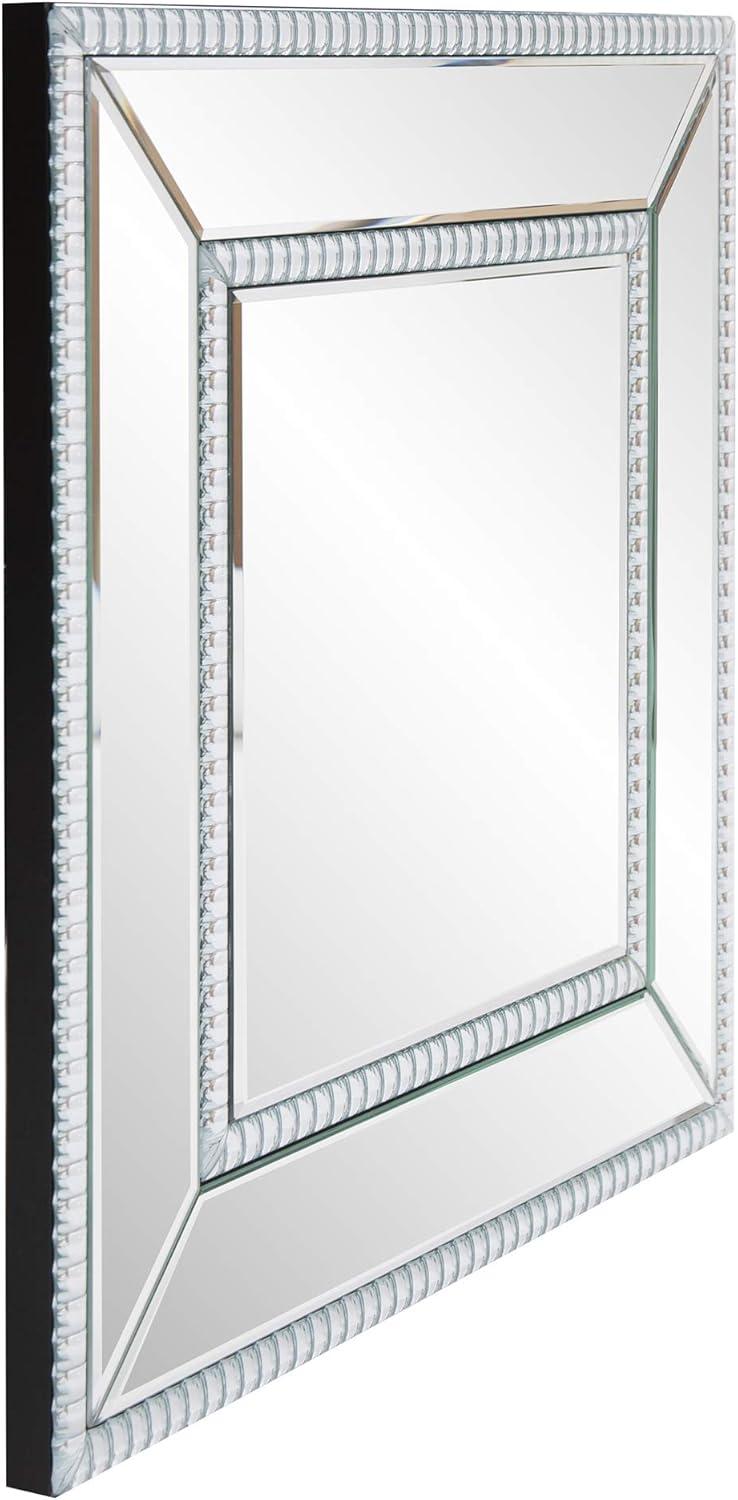 Howard Elliott Bijou Accent Wall Mirror Silver: Modern Square Glass, No Assembly, Wall Mount