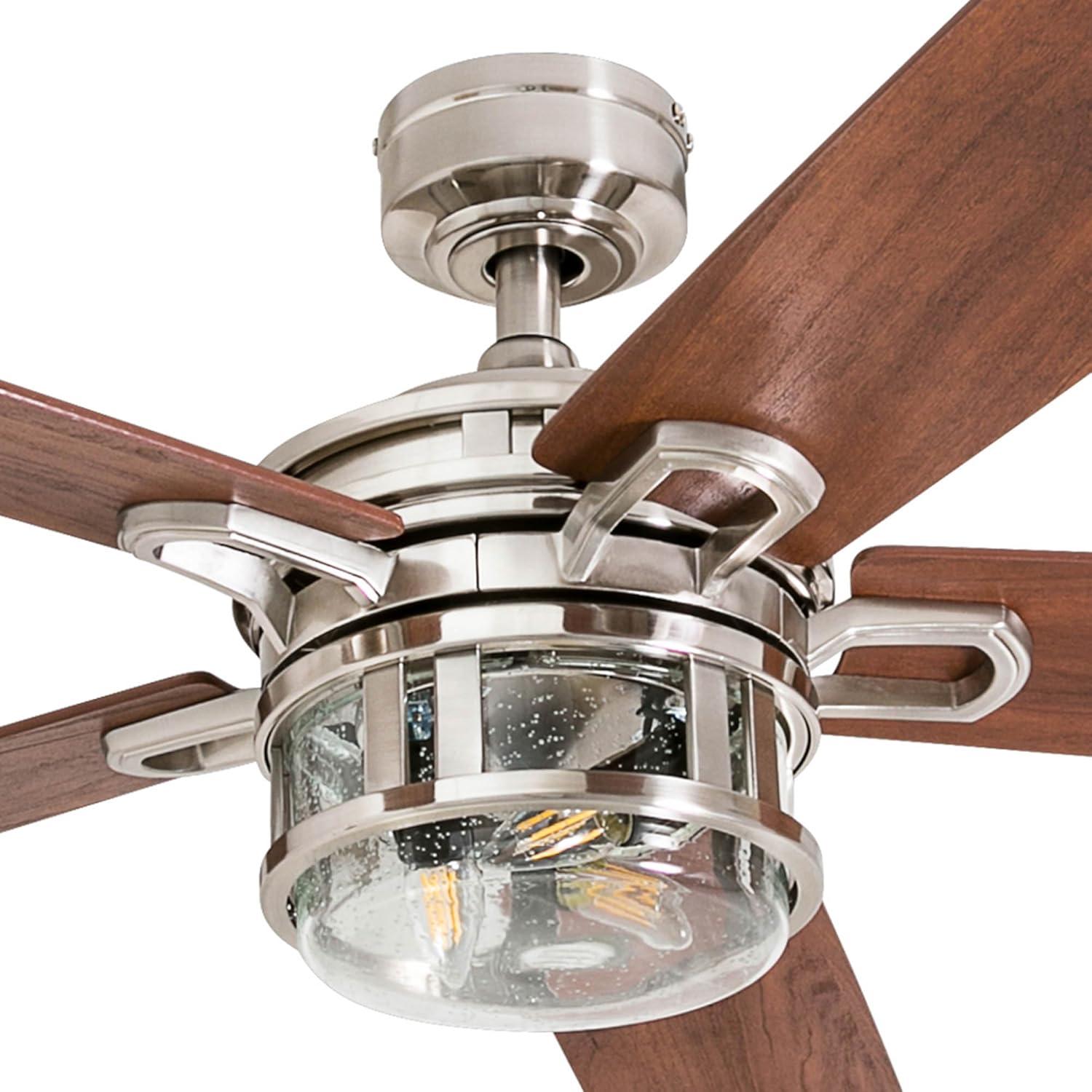 Honeywell Bontera 52" Craftsman Brushed Nickel LED Remote Control Ceiling Fan