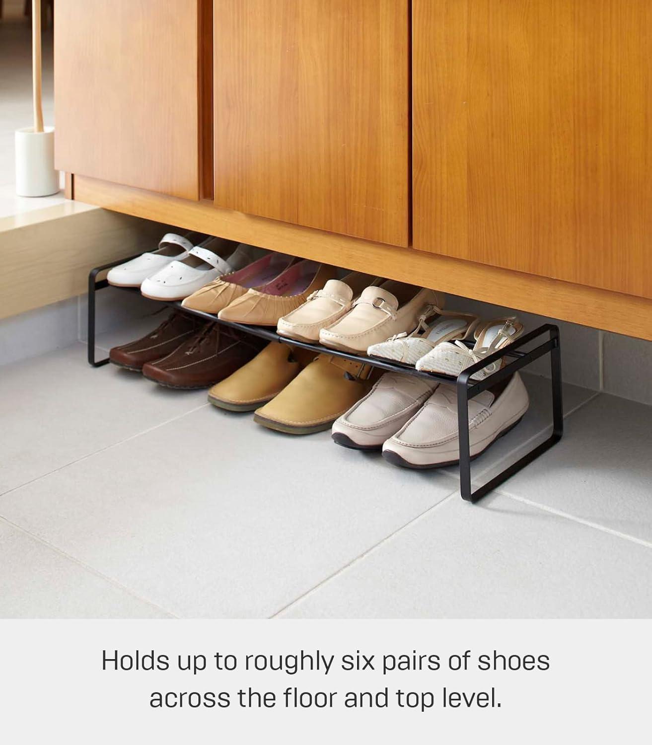 Yamazaki Home Adjustable Shoe Rack, Spacesaving Storage Solution, Steel, Expandable, Stackable