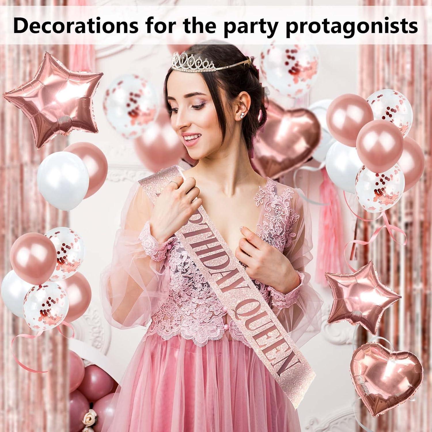 Rose Gold Birthday Party Decoration Kit for 25 Guests