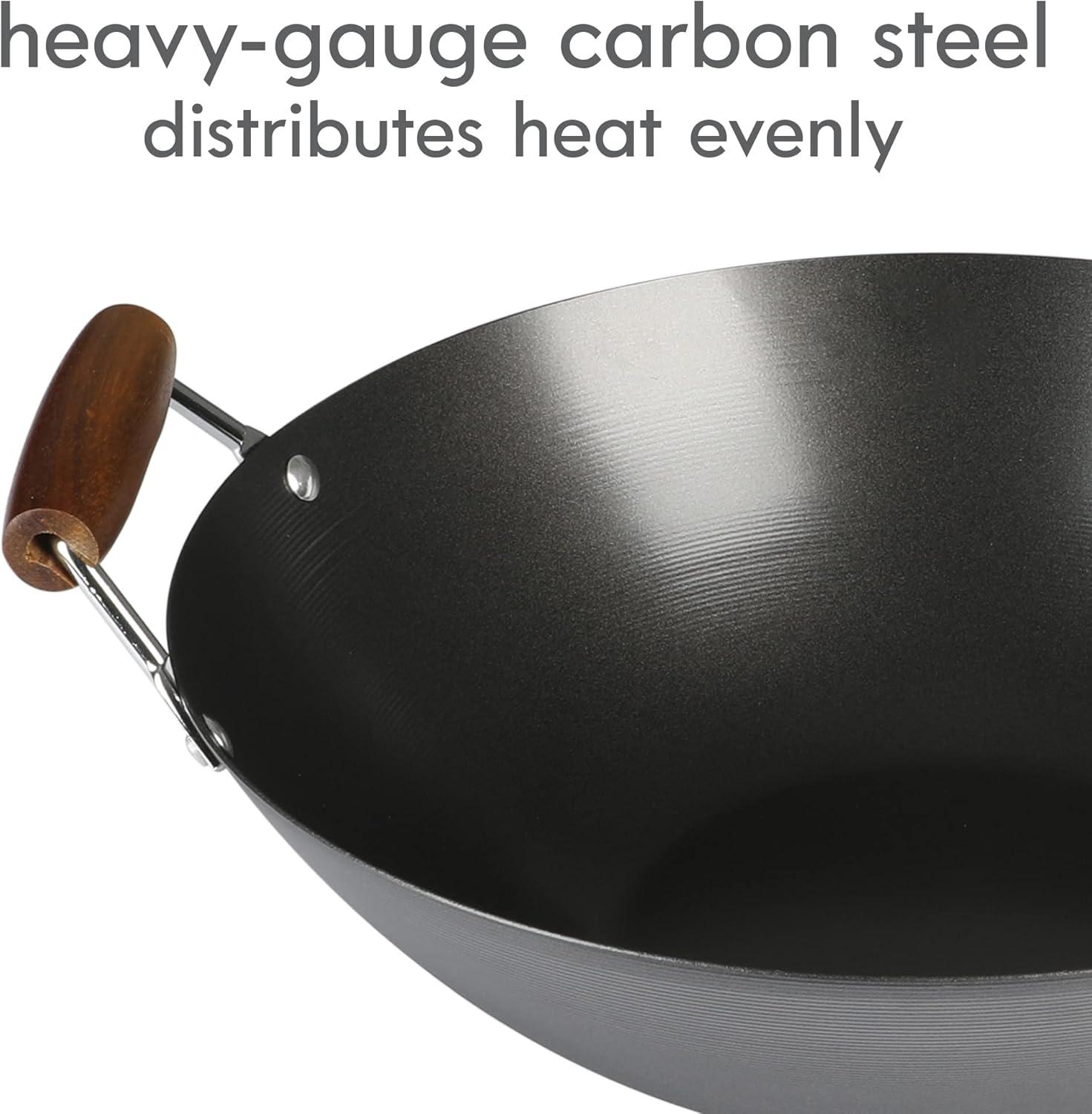 Gibson 14 in. Non-Stick Carbon Steel Wok