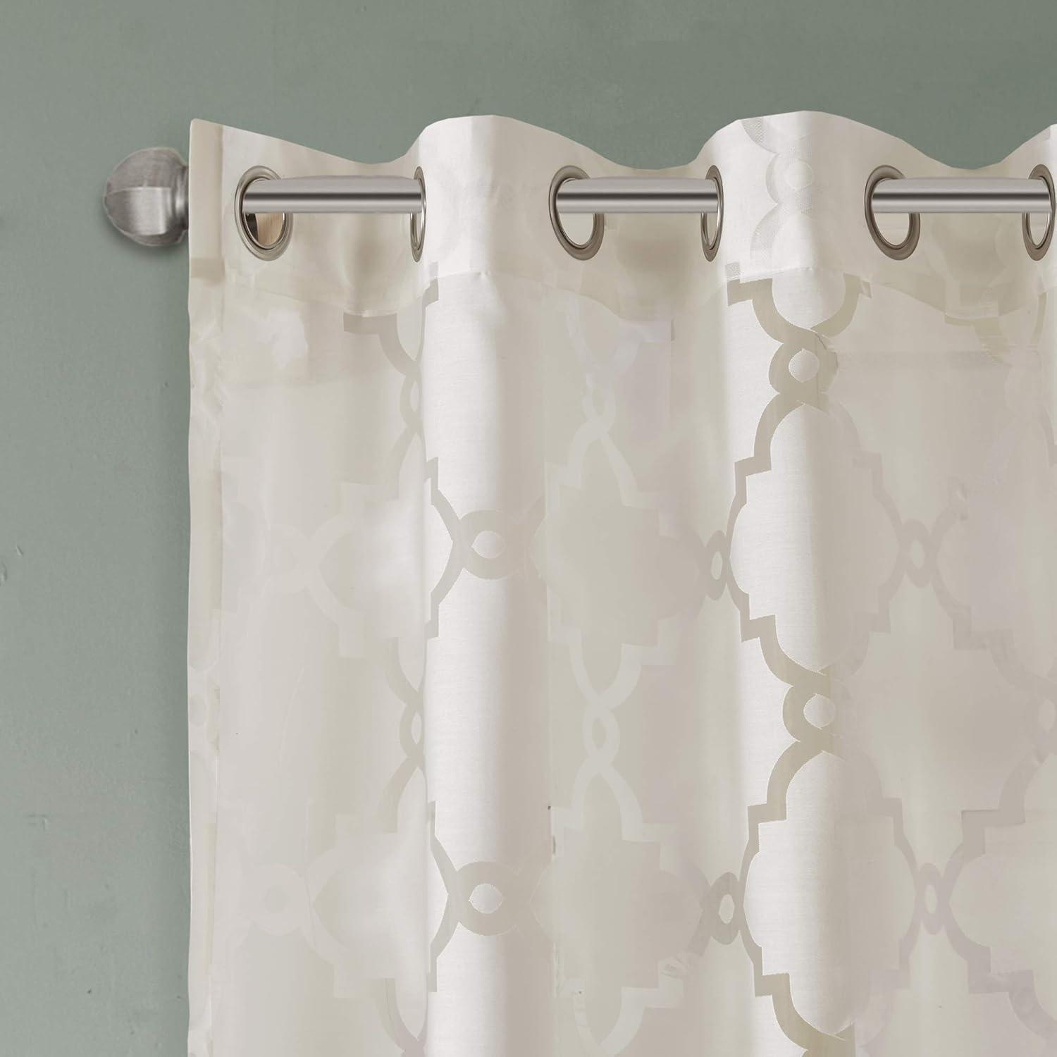 Eden Fretwork Burnout Sheer Curtain Panel