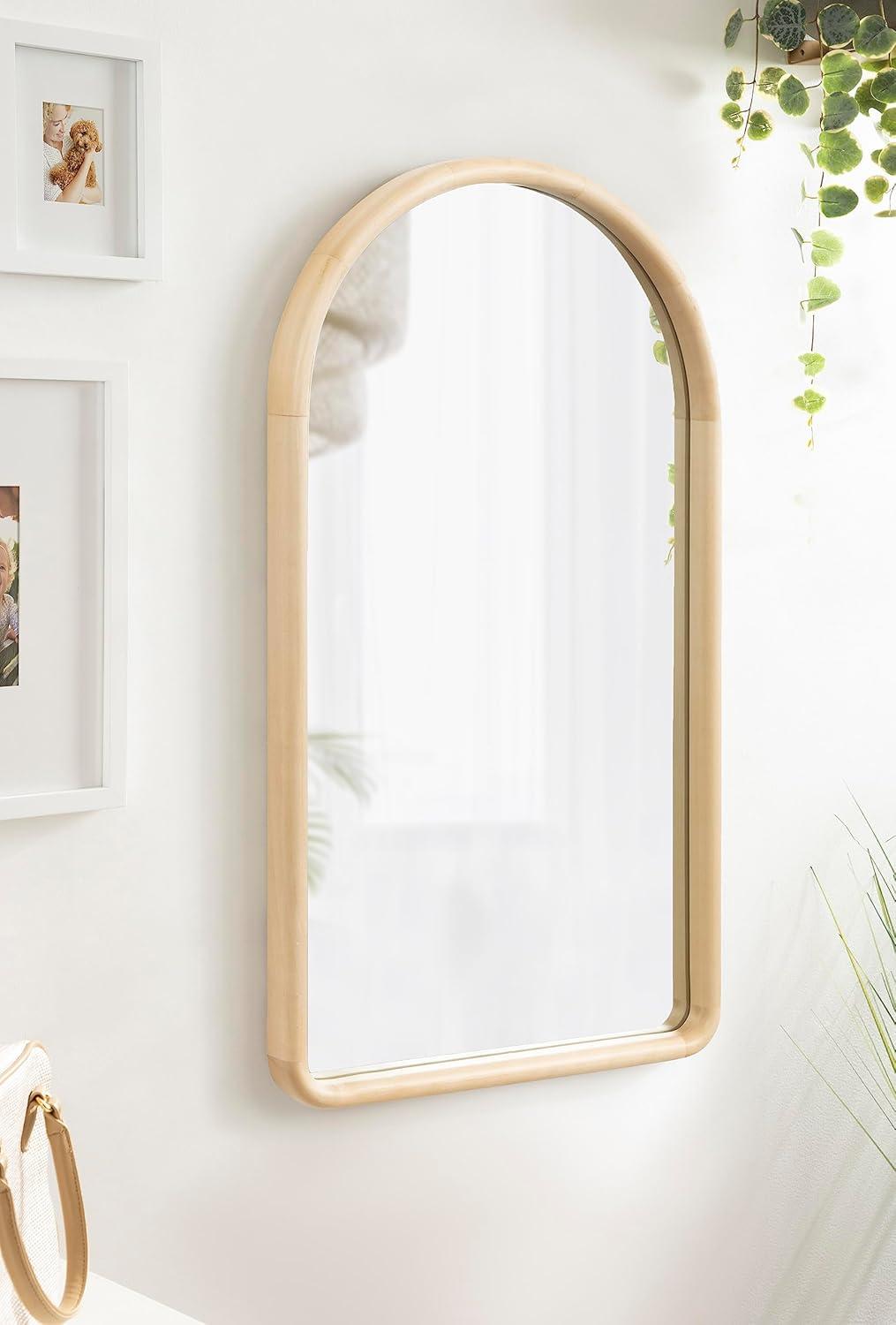 Kate & Laurel All Things Decor 20"X36" Talma Arched Wall Mirror Walnut Brown