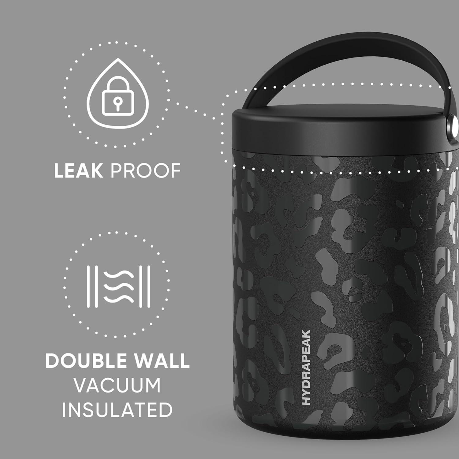 Hydrapeak 32 Oz Stainless Steel Vacuum Insulated Wide Mouth Leak-proof Thermos Food Jar For Hot And Cold, 10 Hours Hot 16 Hours Cold (Gray)