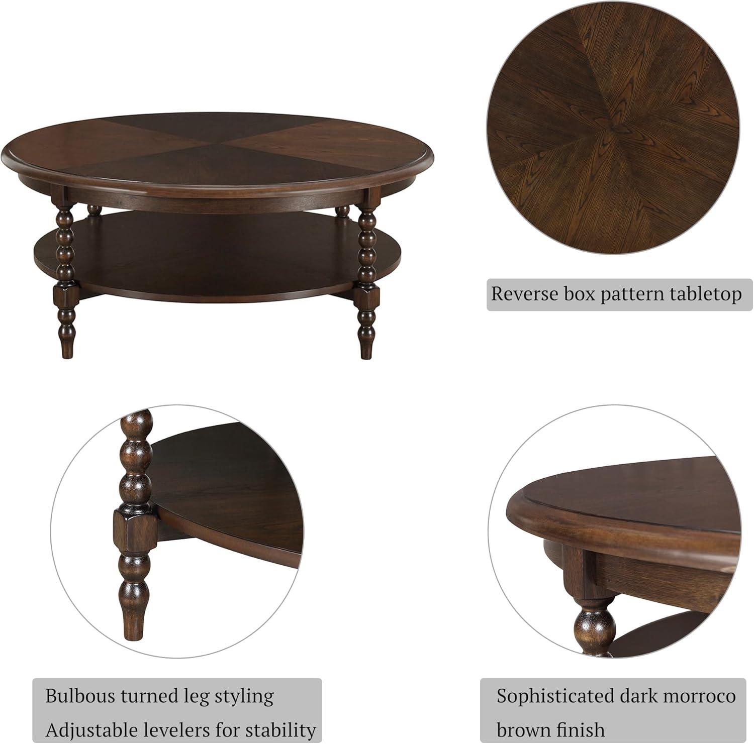 Philippe Round Coffee Table With Shelf