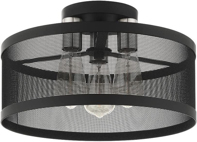 Livex Lighting Industro 3 - Light Semi-Flush Mount in  Brushed Nickel