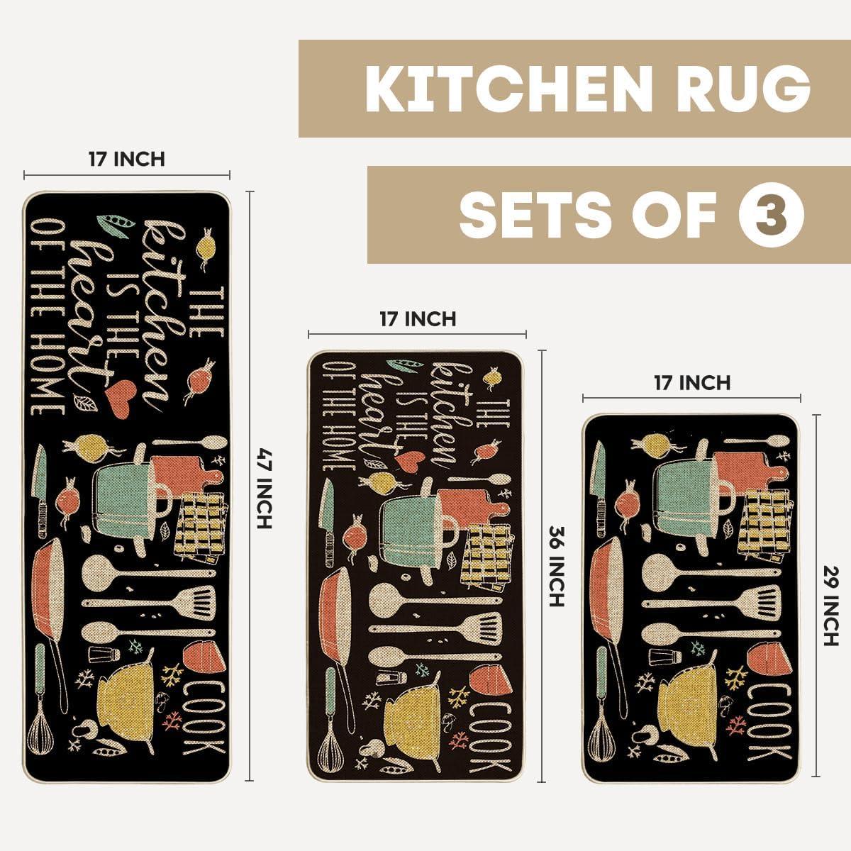 Rosalind Wheeler The Kitchen is The Heart of The Home Kitchen Mats Set of 2