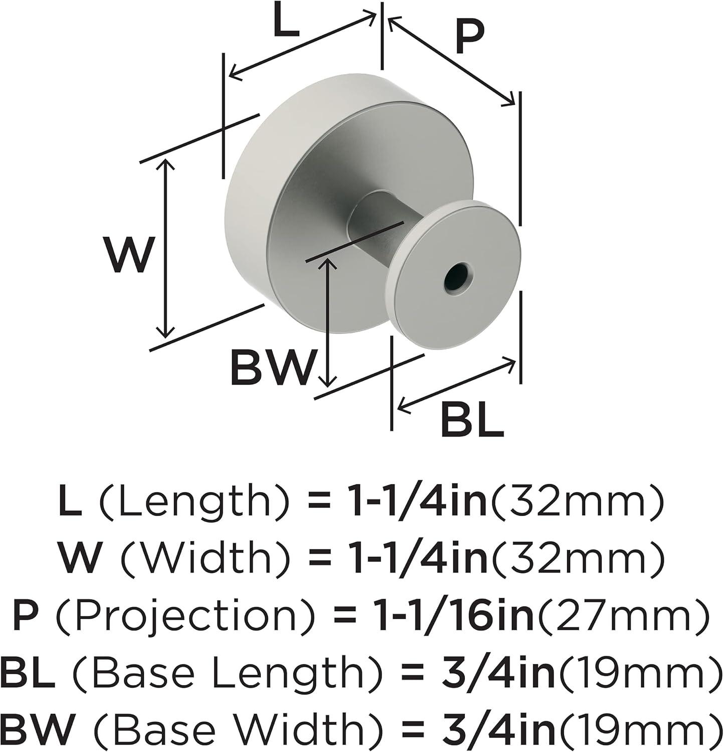 Amerock Radius Cabinet or Furniture Knob, 1-1/4 inch (32mm) Diameter