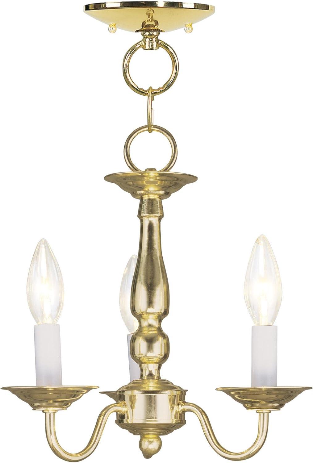 Williamsburgh 3-Light Polished Brass Mini Chandelier for Indoor/Outdoor