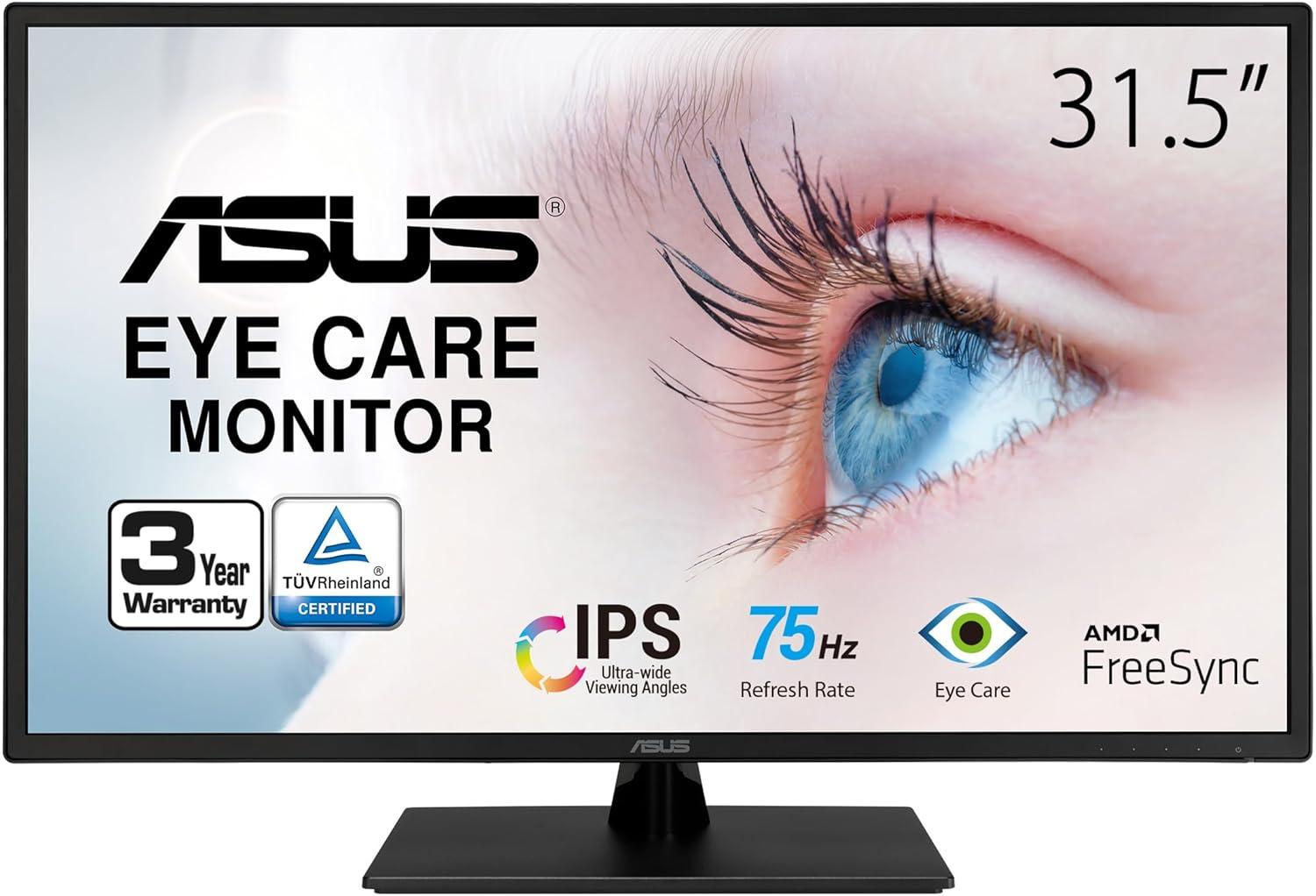 Asus 31.5" Black Full HD LED Eye Care Monitor