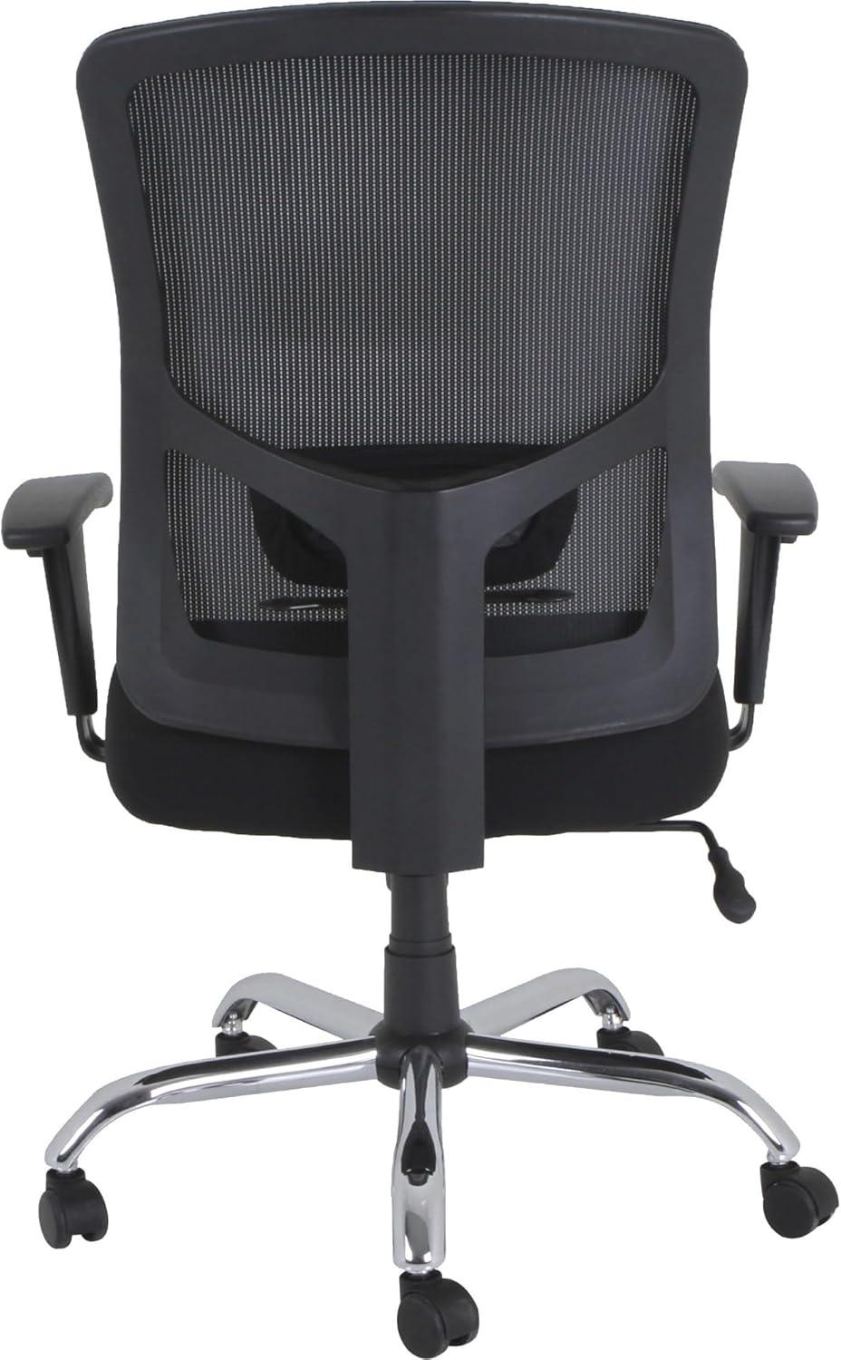 ErgoFlex High-Back Adjustable Mesh & Leather Task Chair in Black