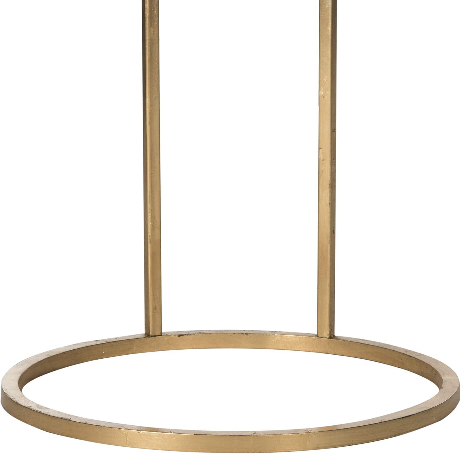 Calvin Round Gold Leaf End Table - Gold/Mirror - Safavieh.