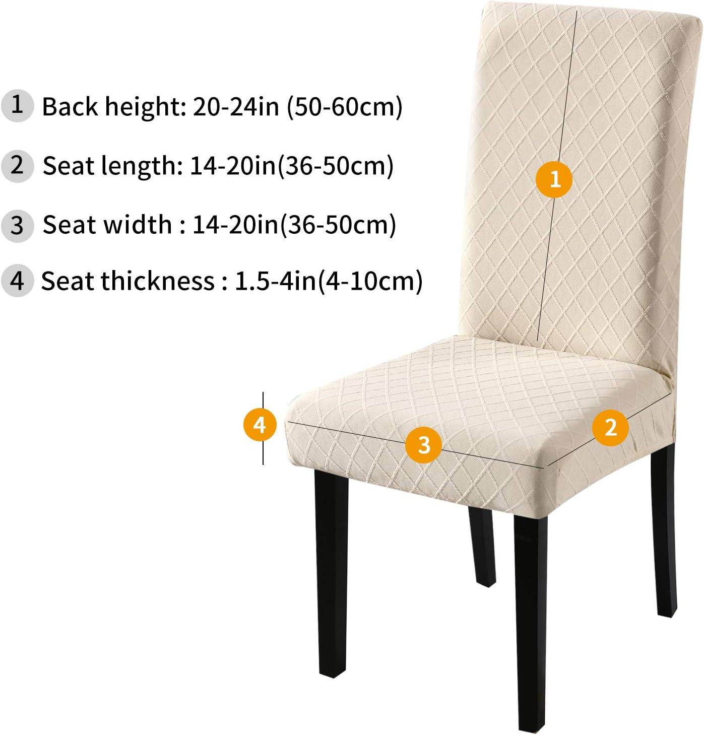YISUN Dining Chair Covers, Stretch Spandex Chair Seat Cover Removable Washable Parson Chair Cover Kitchen Chair Protector Slipcovers (Beige Light, 6)