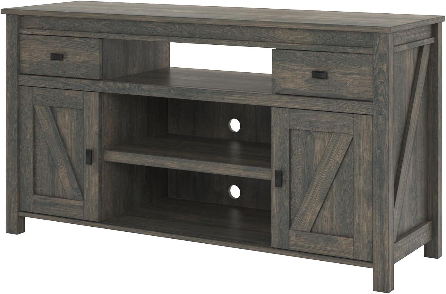 Farmington Gray Weathered Oak TV Stand with Cabinet for 60" TVs