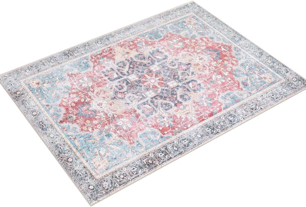 World Rug Gallery Traditional Distressed Vintage Machine Washbale Multi Area Rug