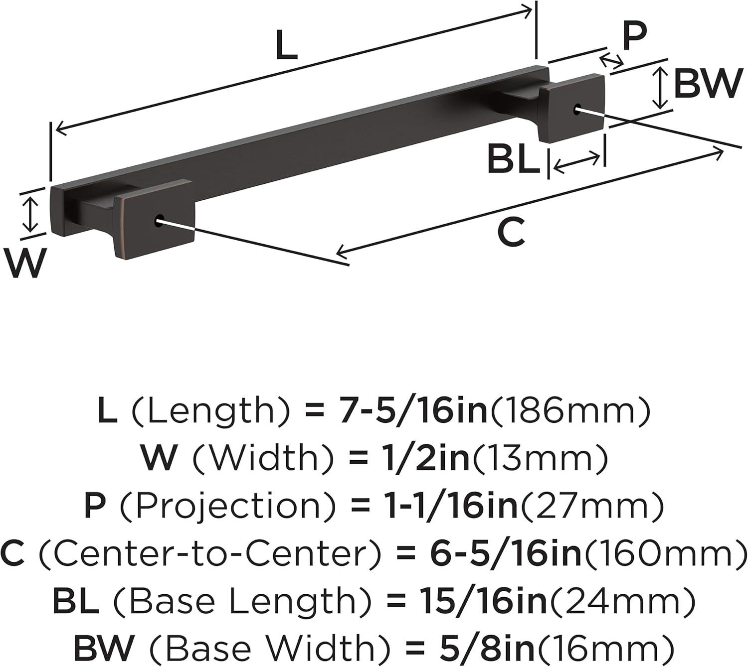 Oil Rubbed Bronze Modern Cabinet Pull Bar with Mounting Hardware