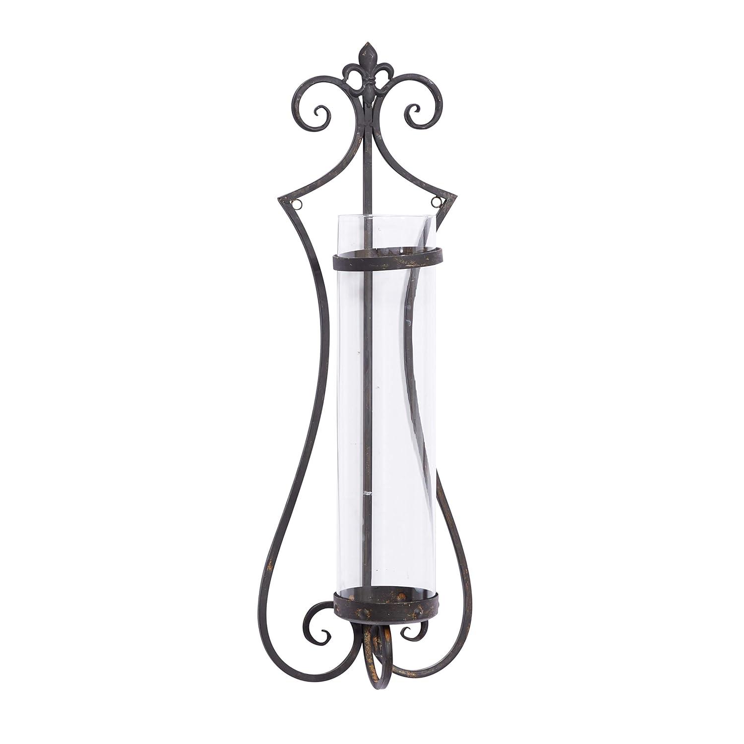 DecMode Black Metal Wall Sconce
