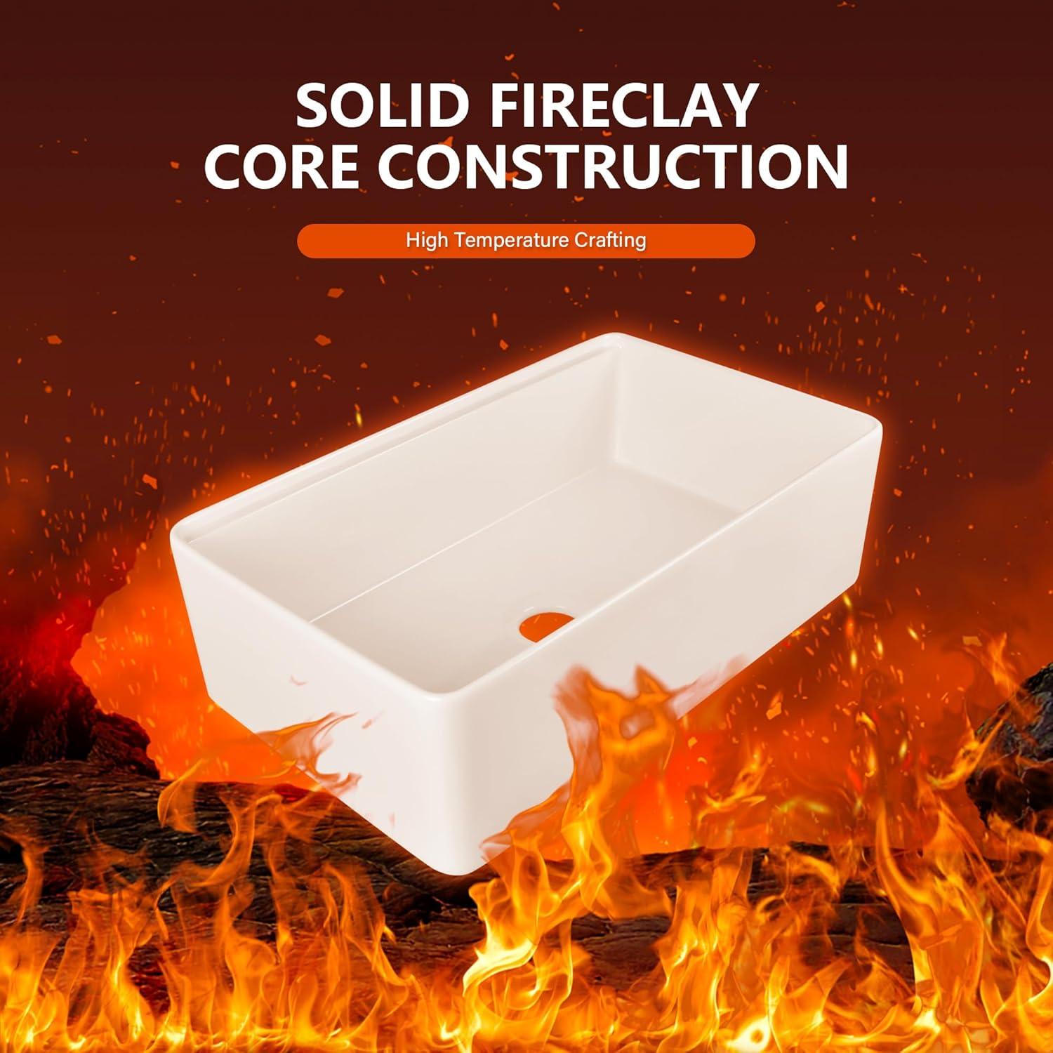 Pure 33 in. Workstation White Kitchen Sink Apron Front Fireclay Farmhouse Sink Single Bowl with Accessory Kit